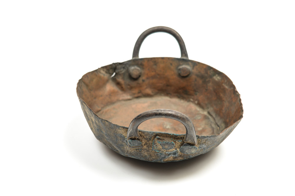 Antique Mexican Hammered Copper Incense Bowl