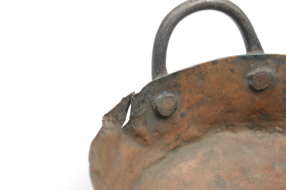 Antique Mexican Hammered Copper Incense Bowl