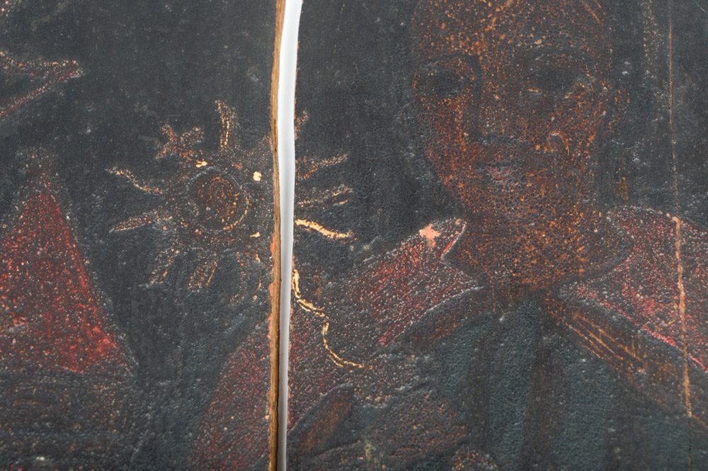 Antique Spanish Colonial Retablo of Saint