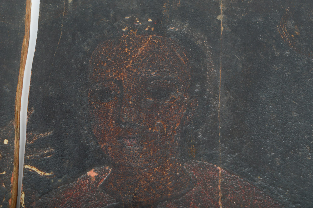 Antique Spanish Colonial Retablo of Saint