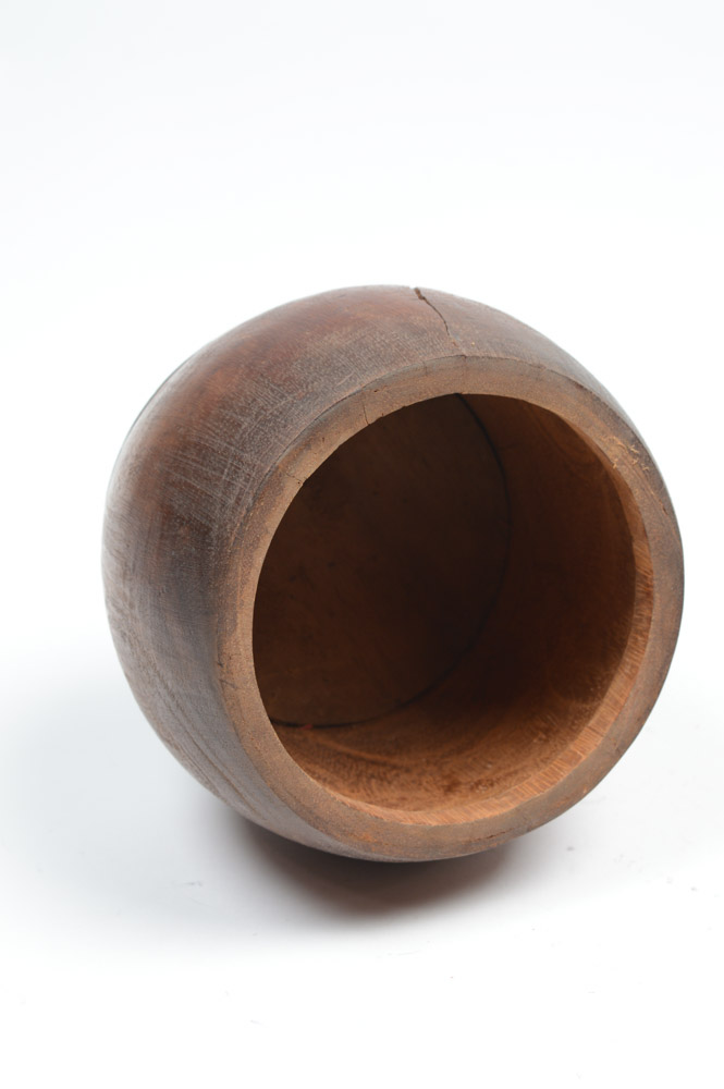 Antique Filipino Carved Wood Lidded Bowl