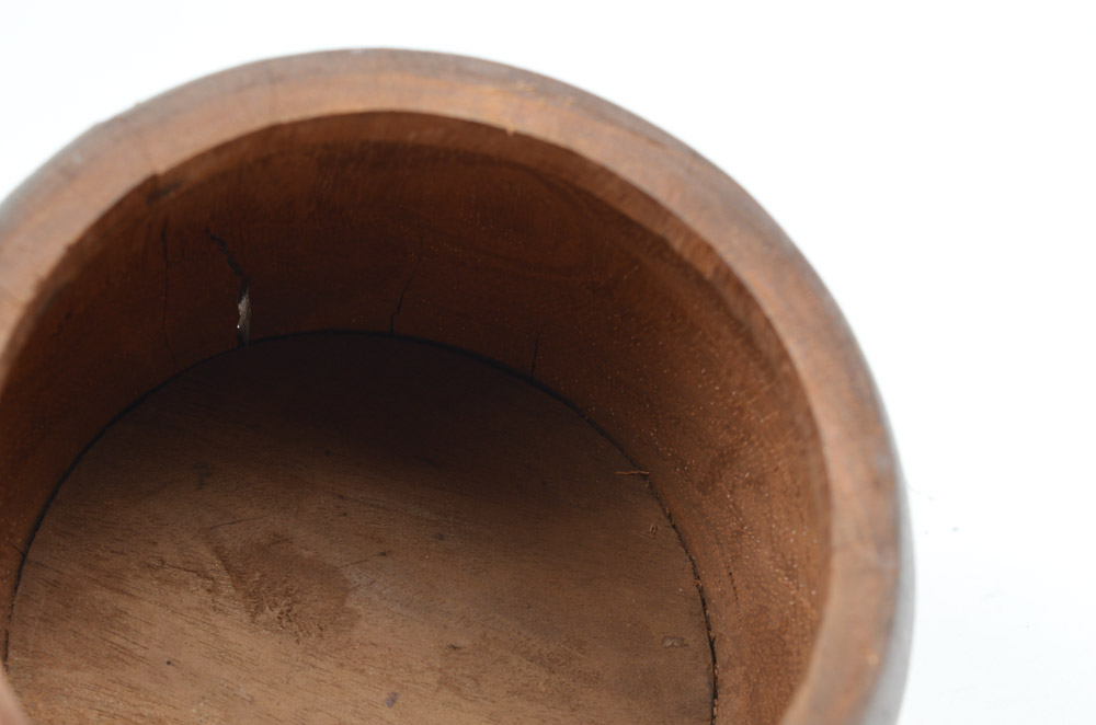 Antique Filipino Carved Wood Lidded Bowl