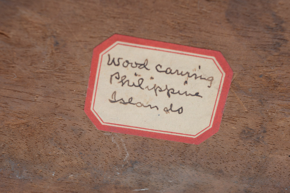 Antique Filipino Carved Wood Lidded Bowl