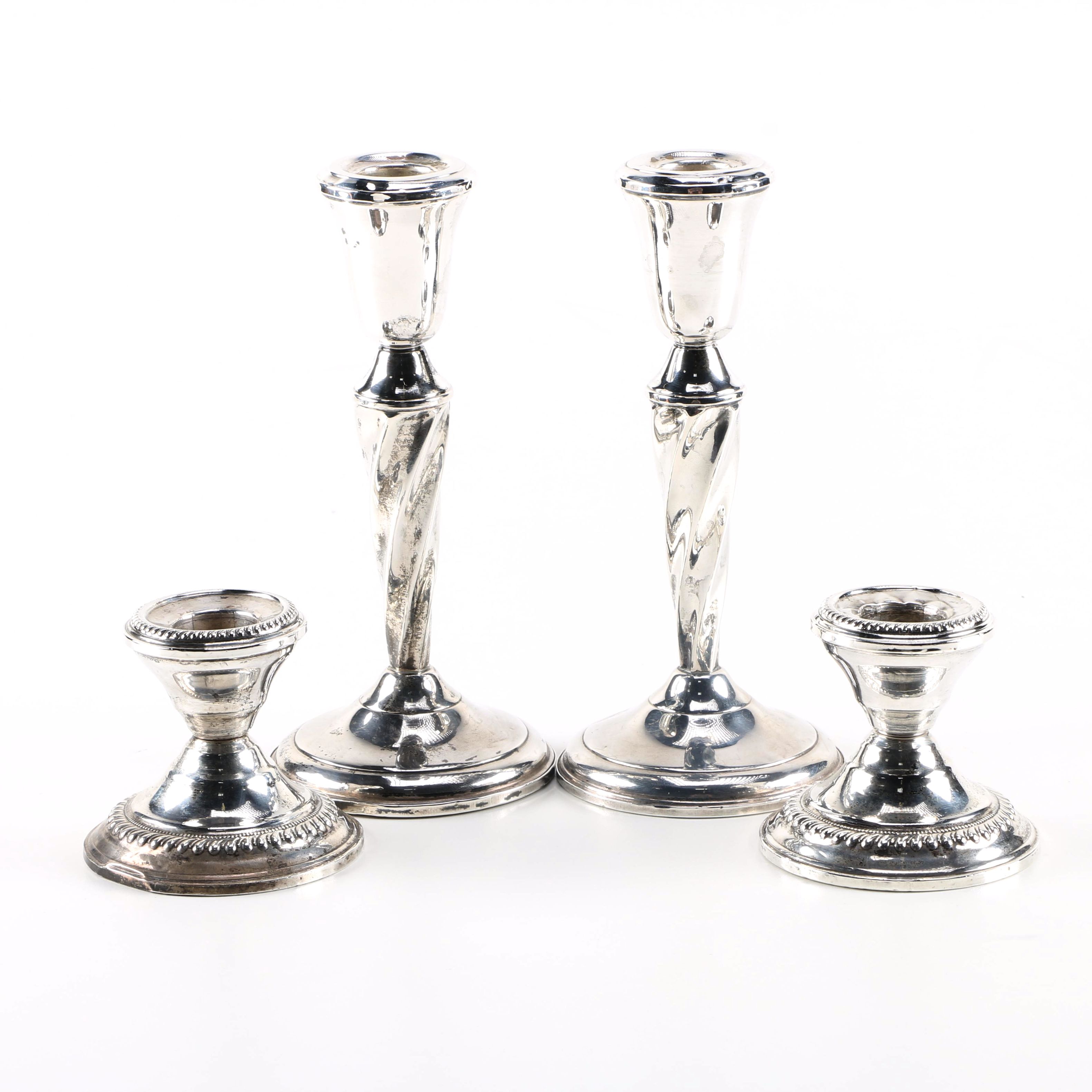 Garden Silversmiths and National Silver Company Sterling Candle Holders