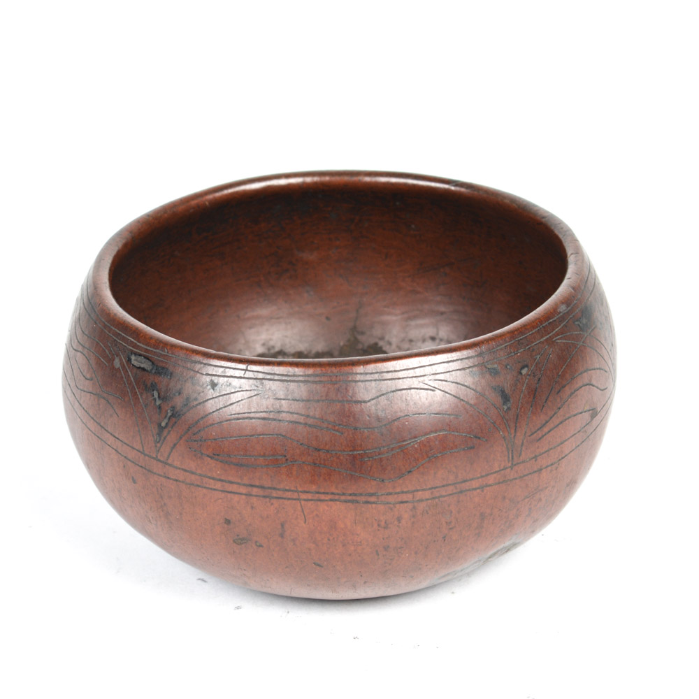 Antique Mexican Carved Gourd Bowl