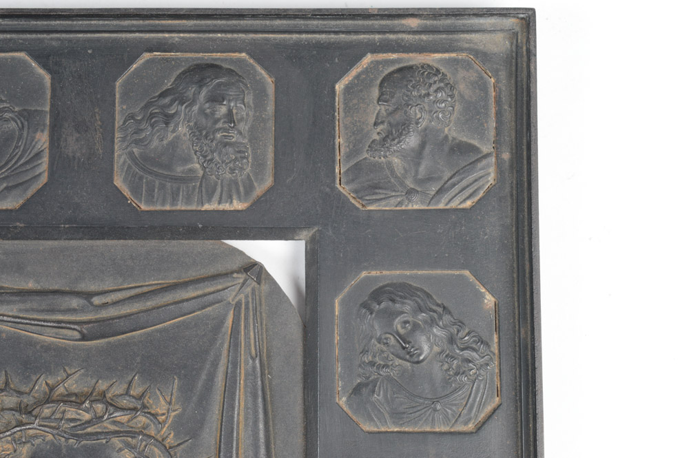 Antique Cast Metal Ecclesiastical Plaque