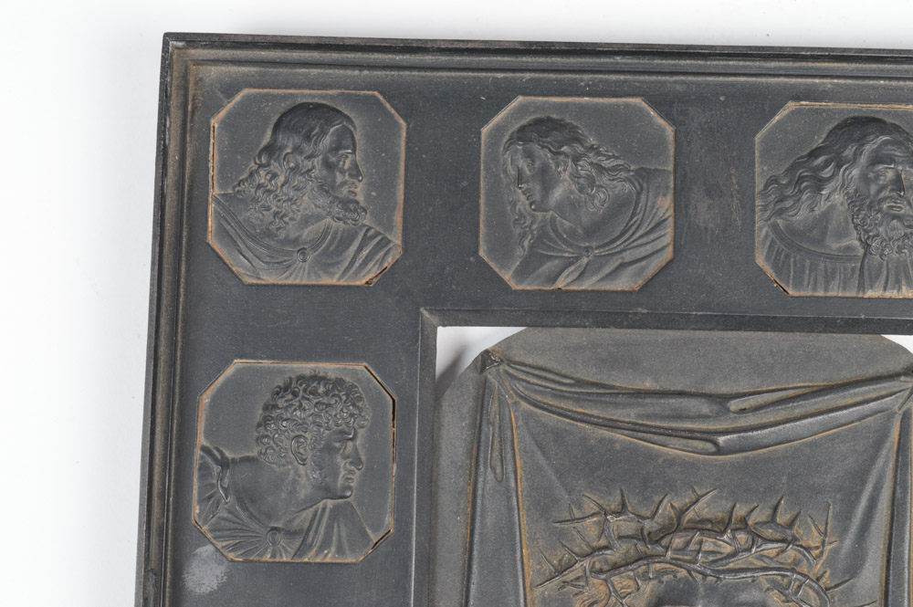 Antique Cast Metal Ecclesiastical Plaque