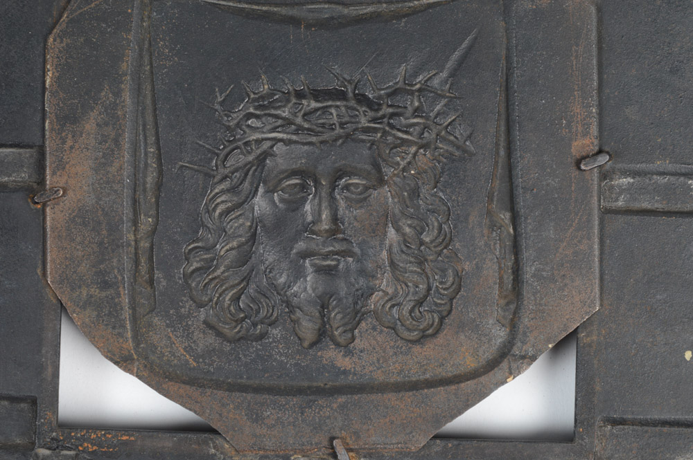 Antique Cast Metal Ecclesiastical Plaque