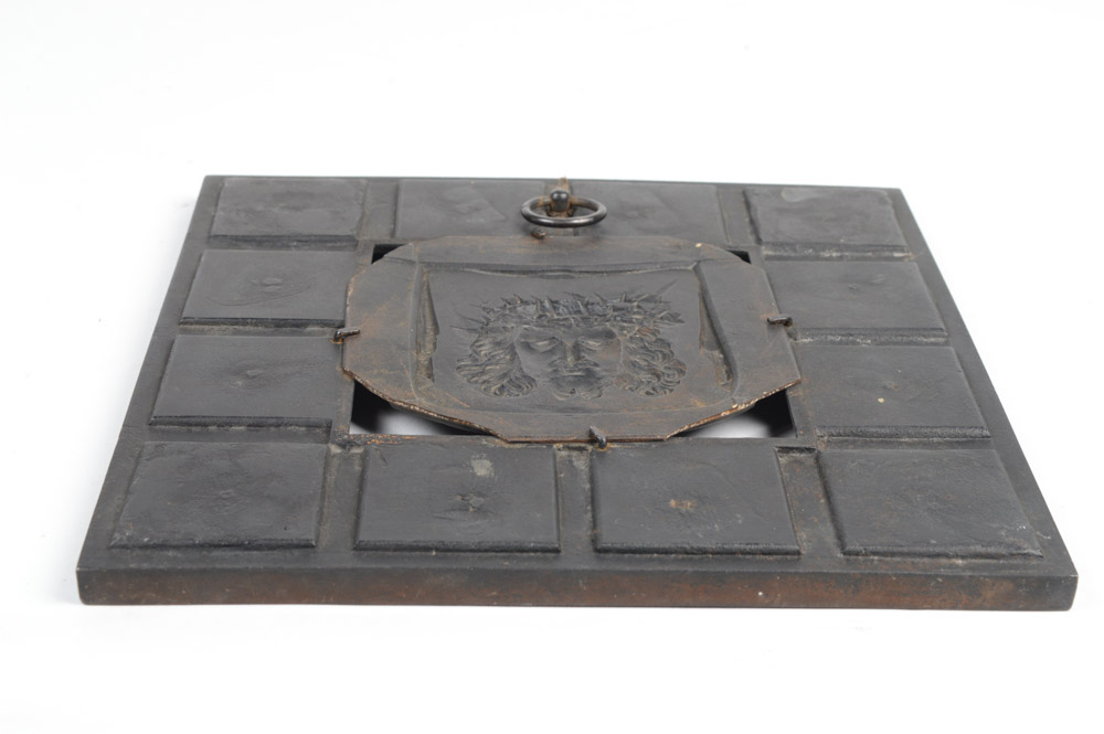 Antique Cast Metal Ecclesiastical Plaque