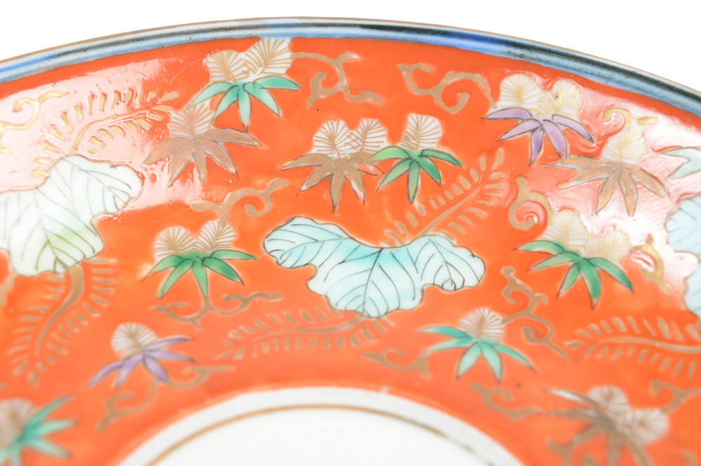 Japanese Fukagawa Porcelain Teacup and Saucer