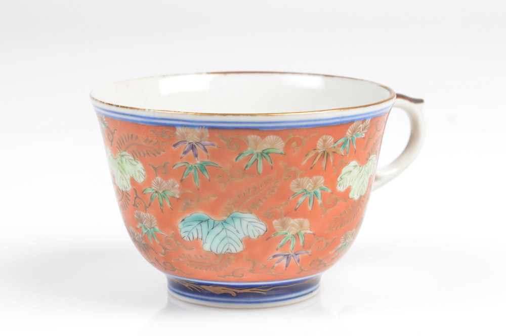 Japanese Fukagawa Porcelain Teacup and Saucer