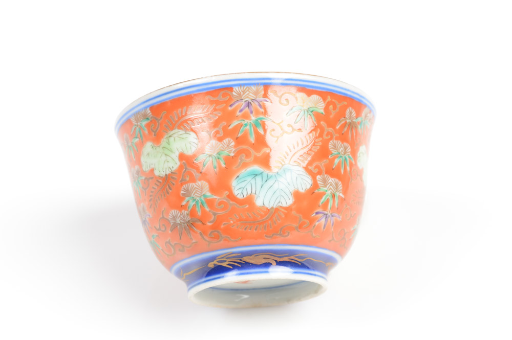 Japanese Fukagawa Porcelain Teacup and Saucer