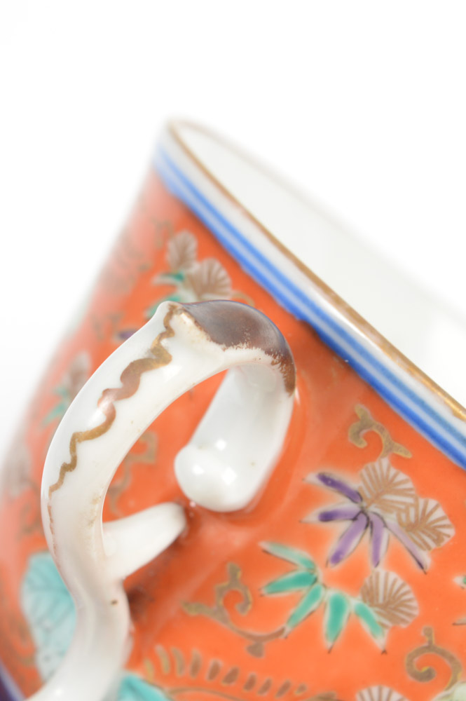 Japanese Fukagawa Porcelain Teacup and Saucer