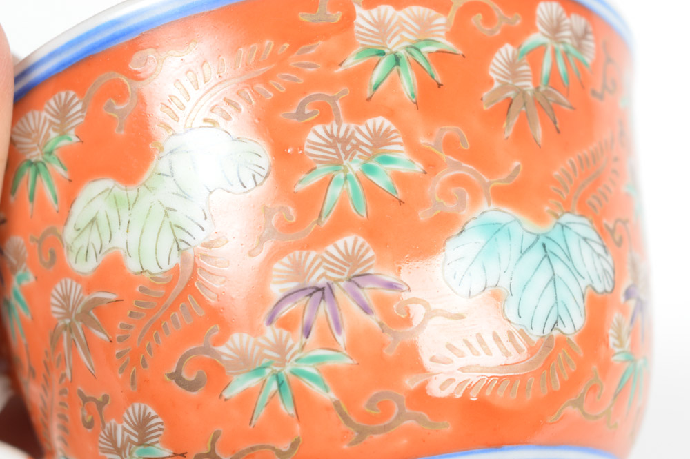 Japanese Fukagawa Porcelain Teacup and Saucer