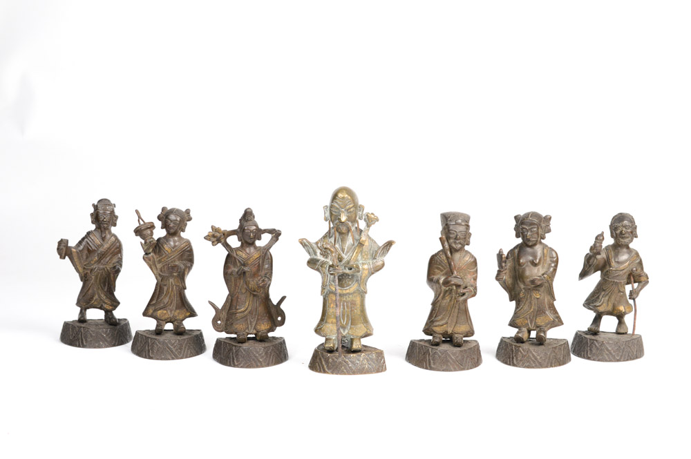 Early 20th Century Brass Daoist Immortals Figures