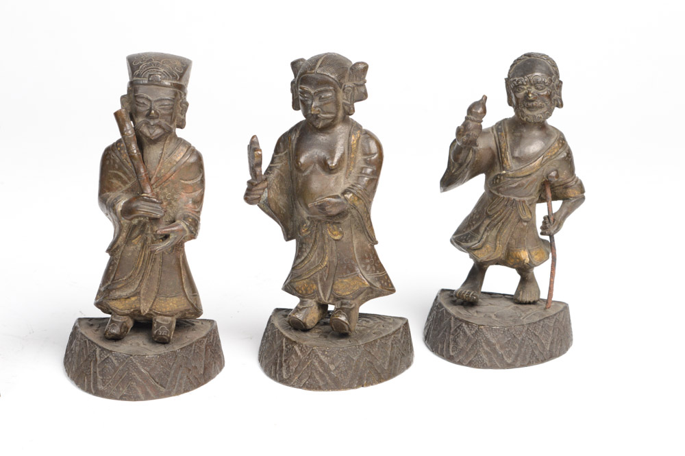 Early 20th Century Brass Daoist Immortals Figures