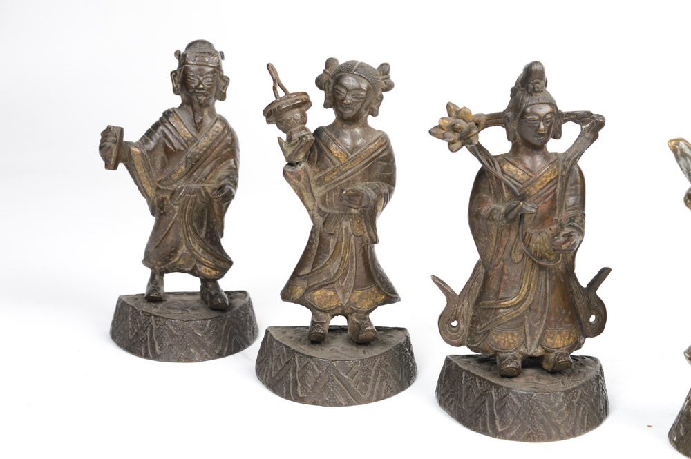 Early 20th Century Brass Daoist Immortals Figures