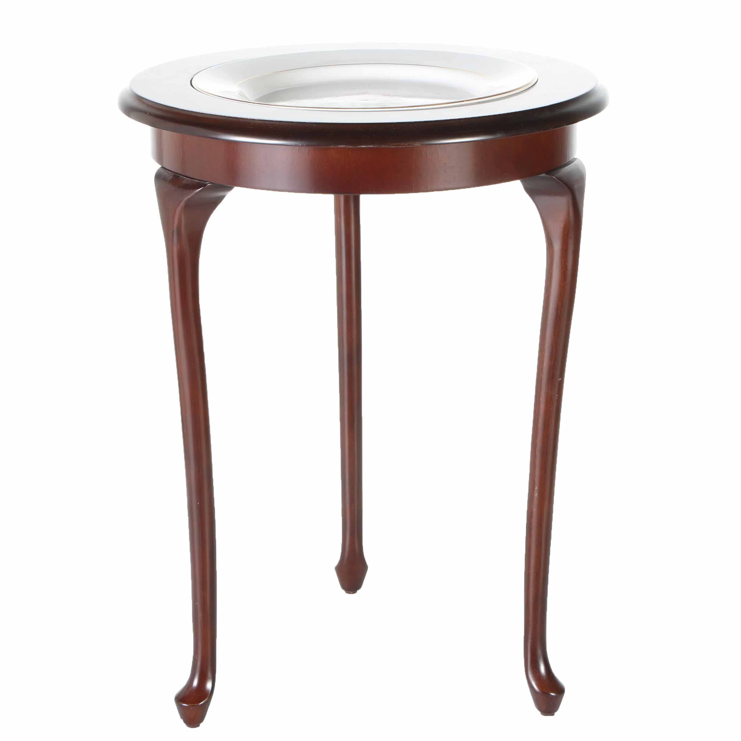 Bombay Company Accent Table With "Holiday Collector's Plate"