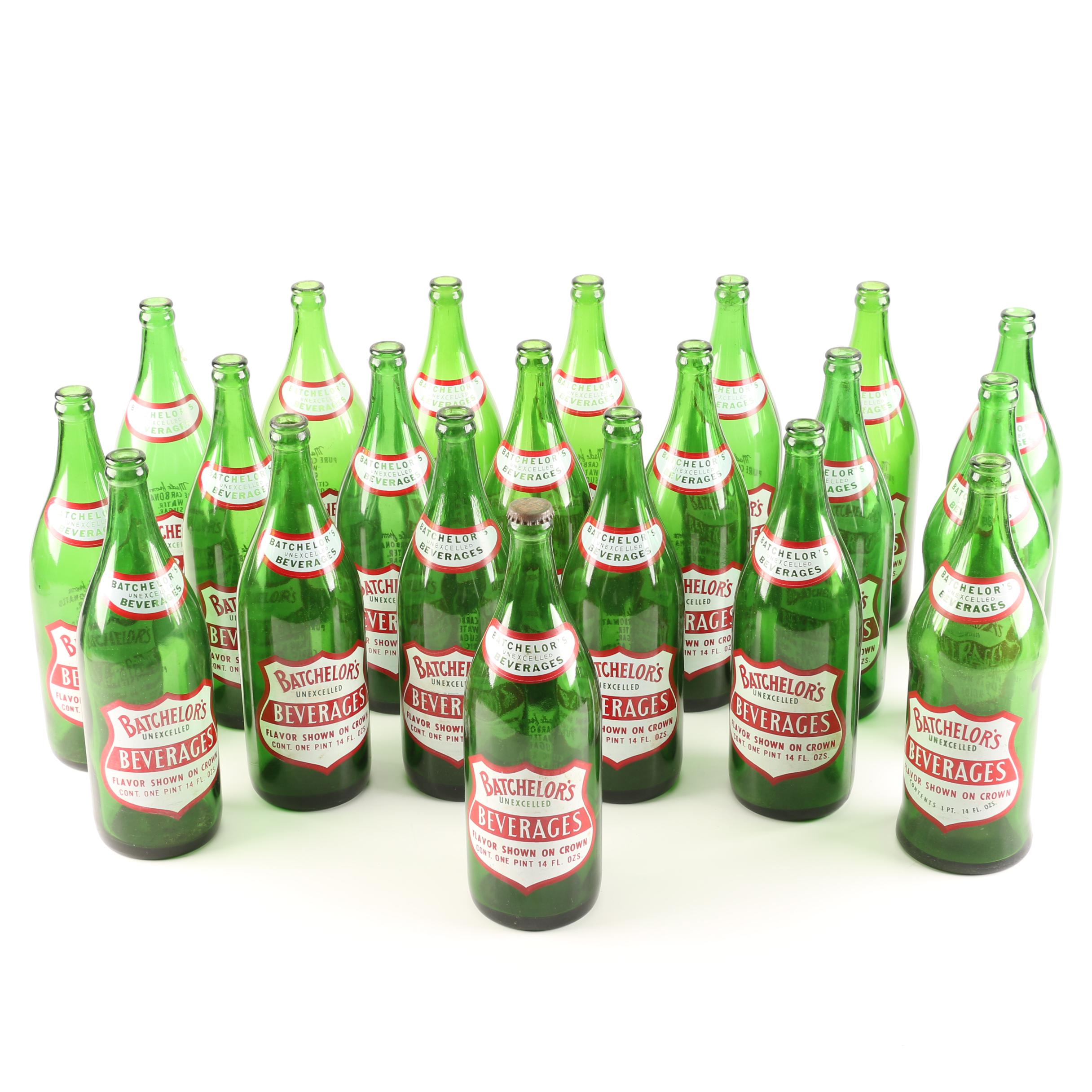 Collection of Vintage Batchelor's Soda Bottles