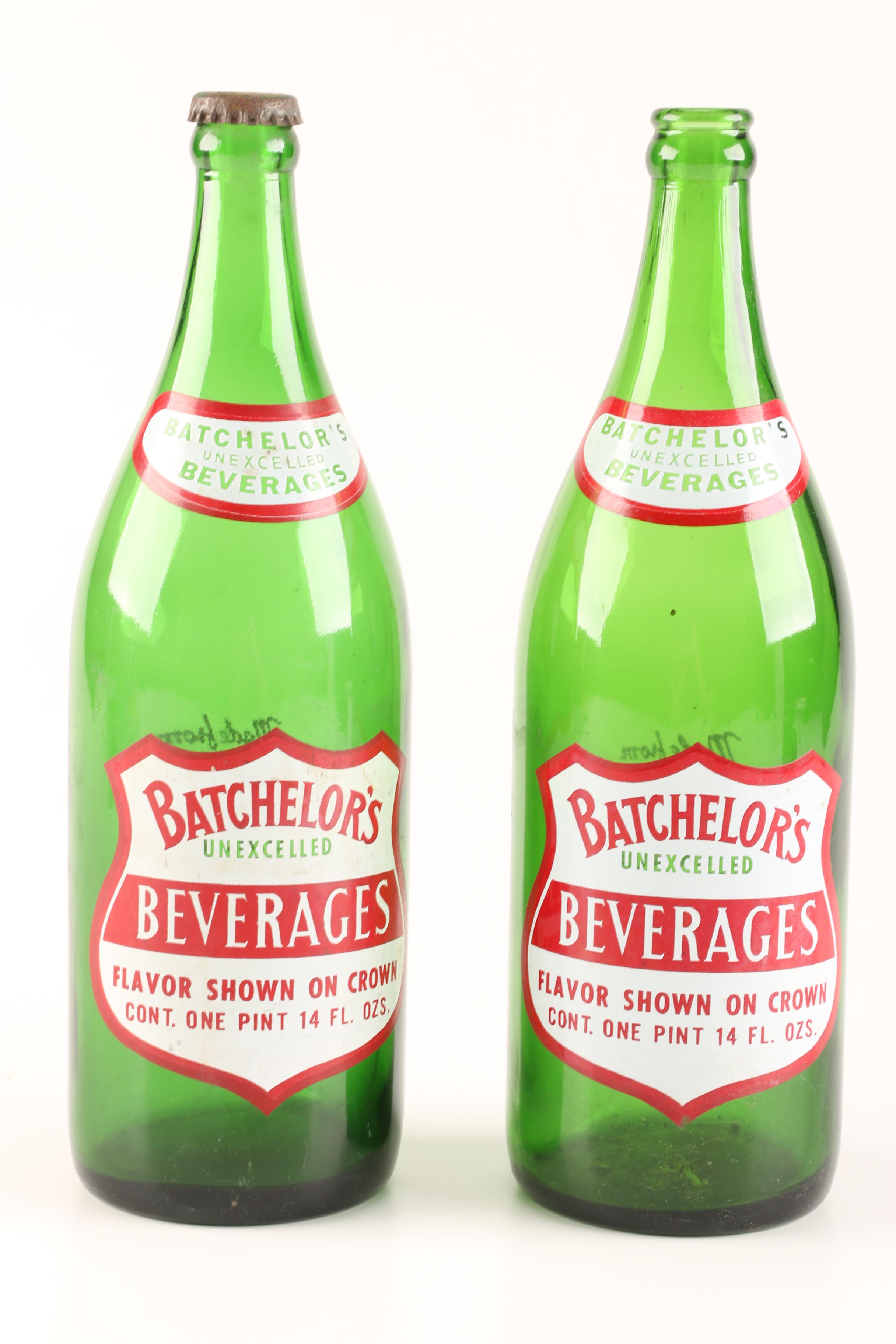 Collection of Vintage Batchelor's Soda Bottles