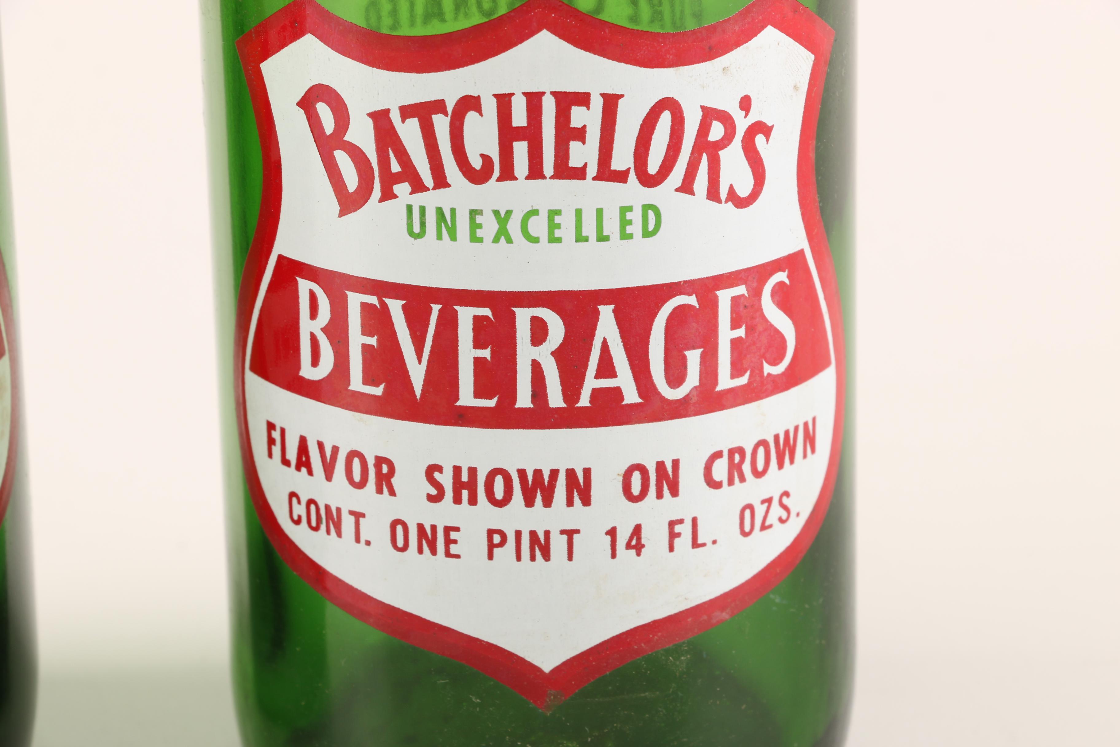 Collection of Vintage Batchelor's Soda Bottles