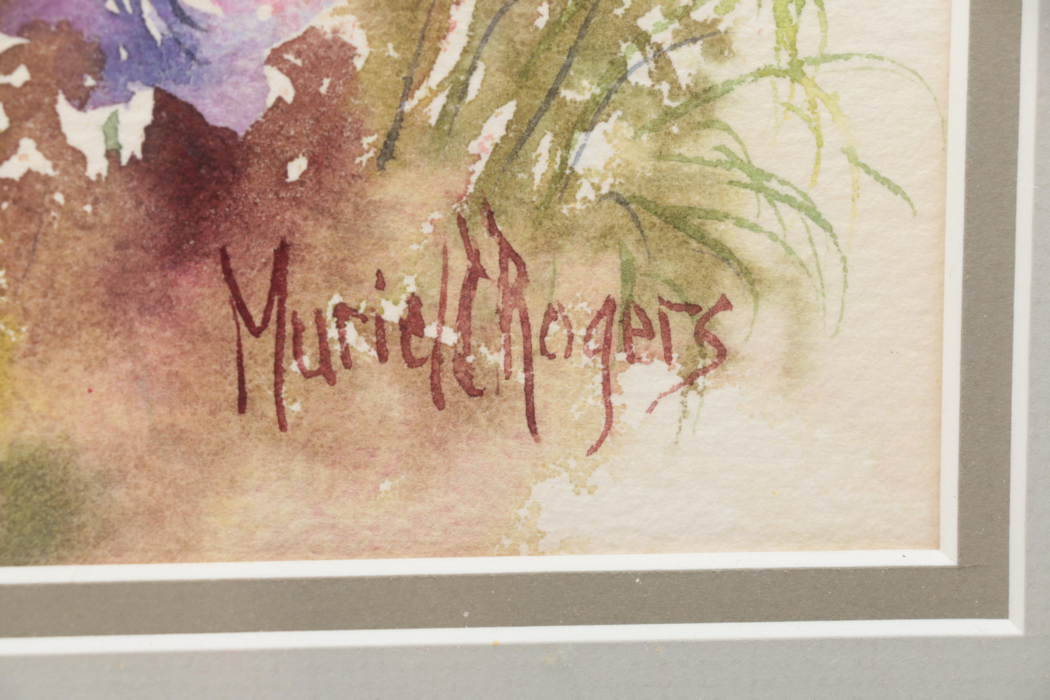 Muriel Rogers Floral Watercolor on Paper