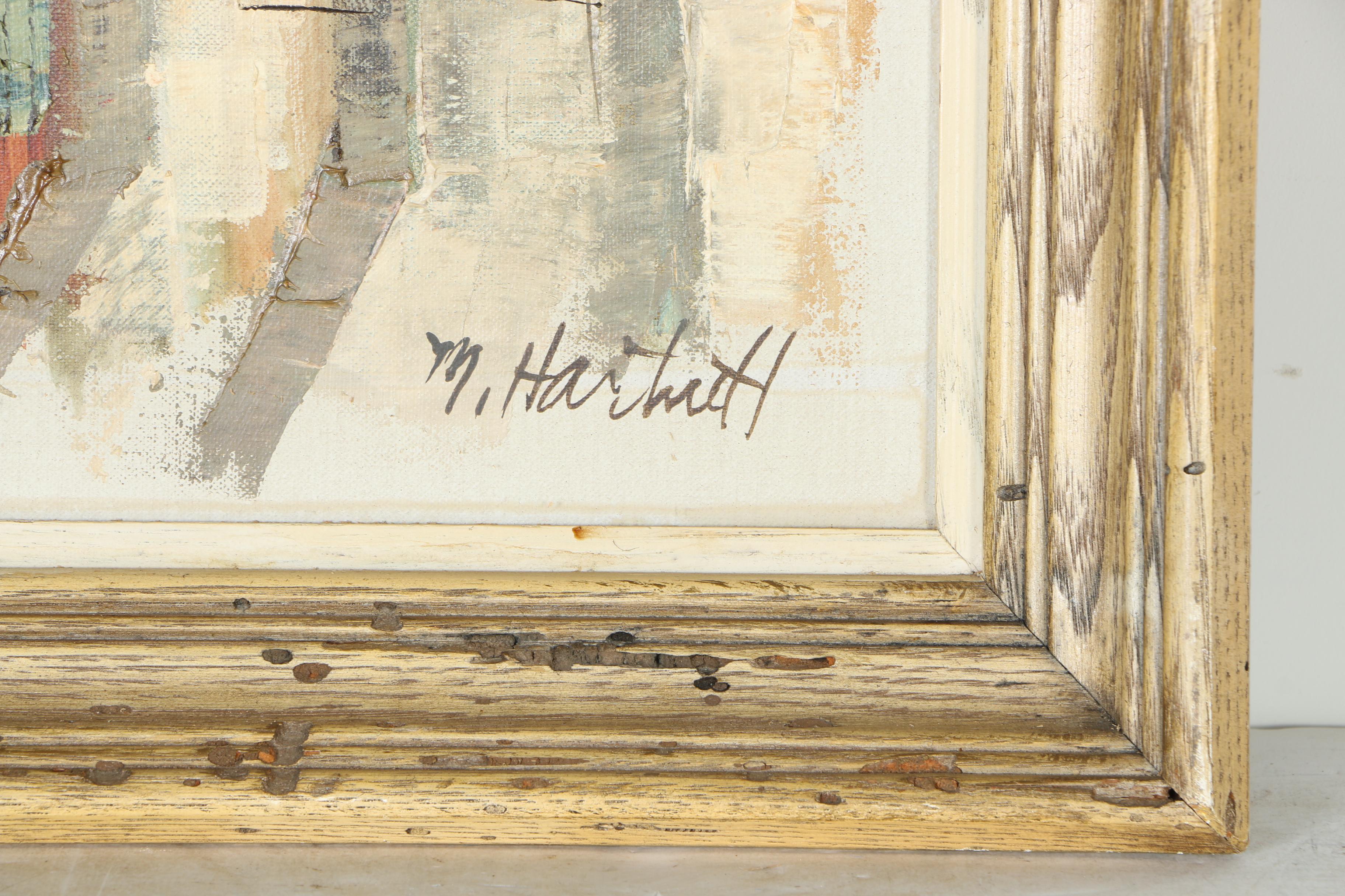 Maggie Hartnett Mid-Century Oil Painting of New Orleans Cityscape