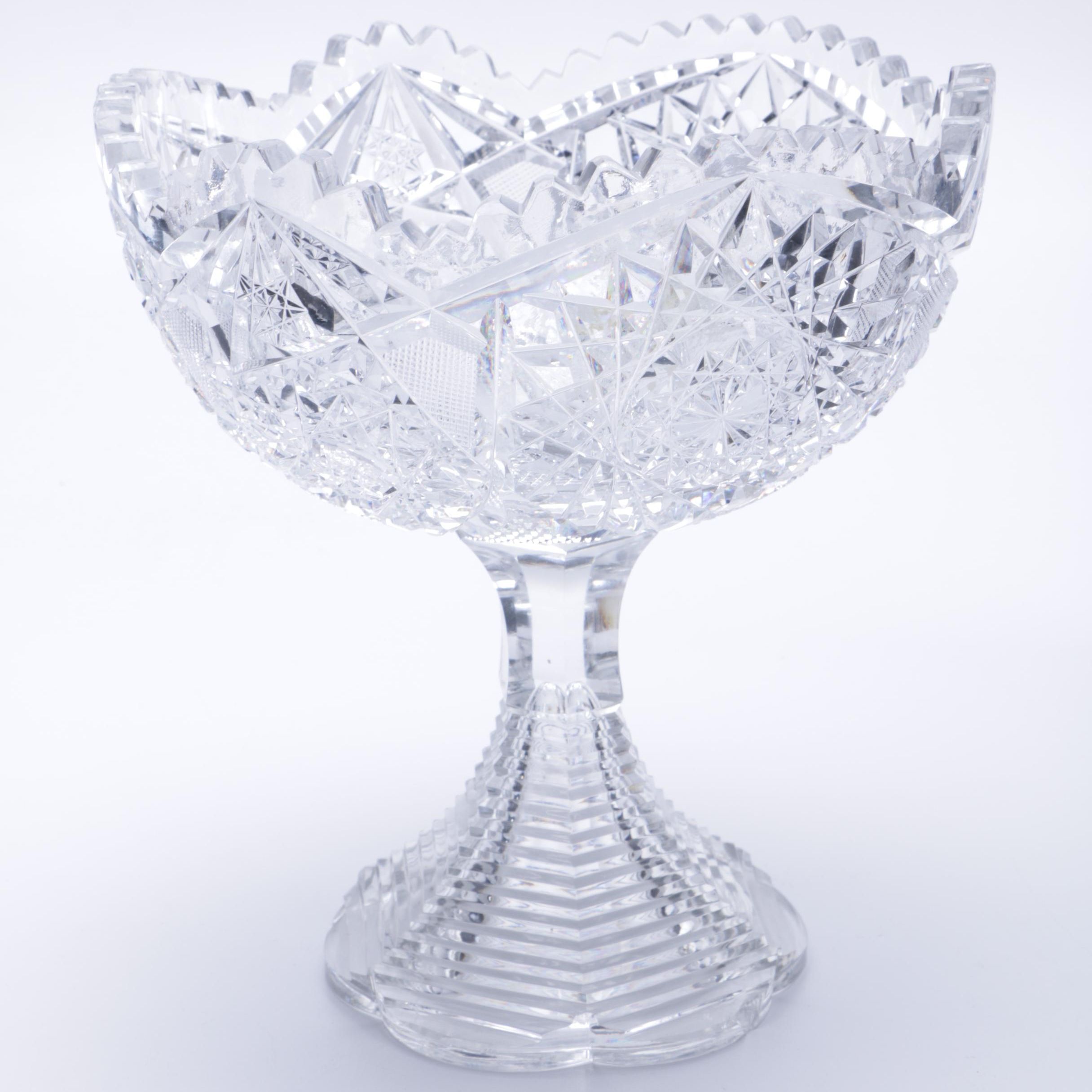 Cut Glass Footed Candy Dish