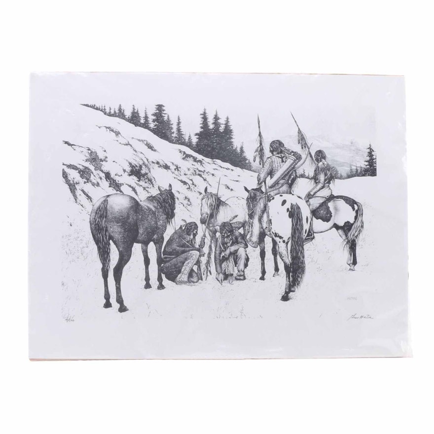 Gene Matras Limited Edition Lithograph on Paper of Native Americans