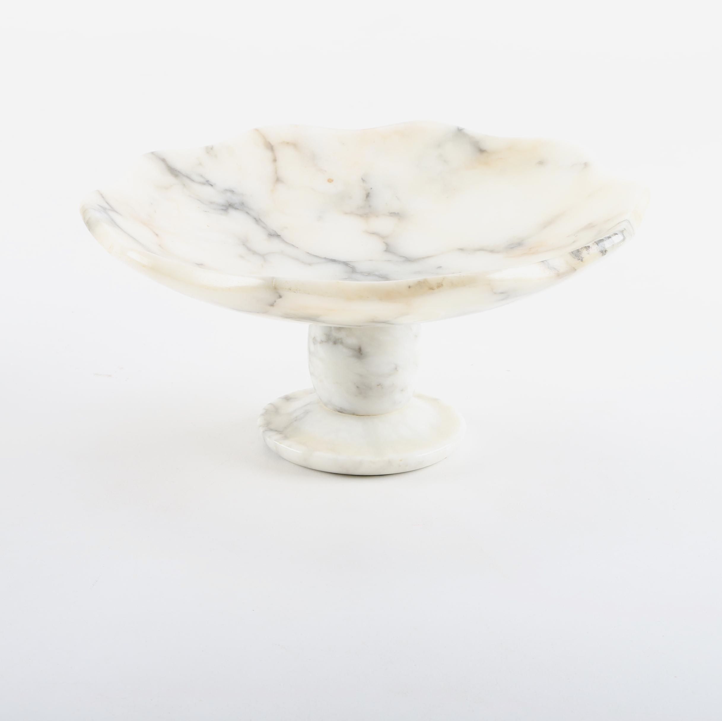 Carved Alabaster Pedestal Compote