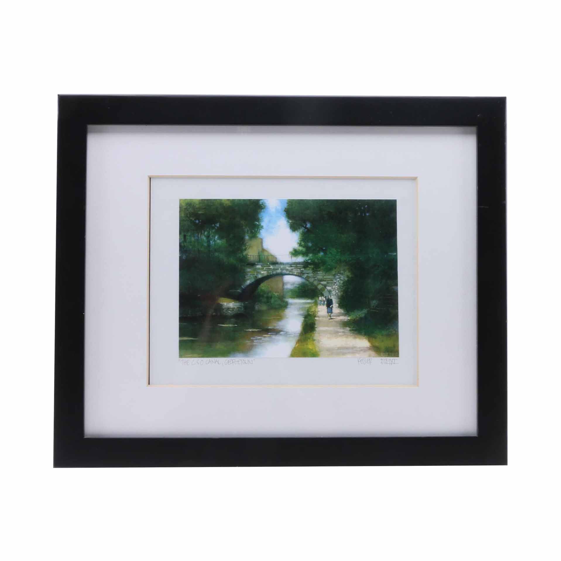 2011 Kessler Offset Lithograph on Paper "The C & O Canal, Georgetown"