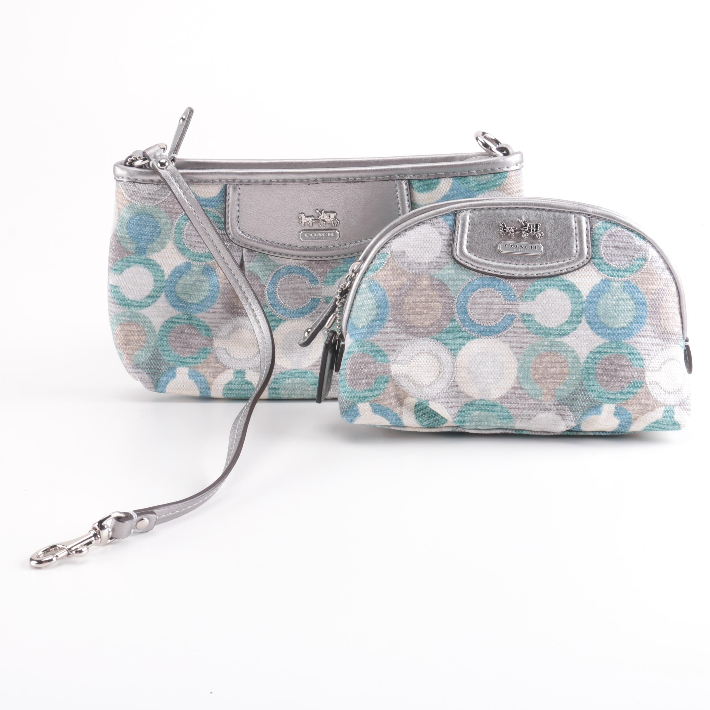 Coach Cosmetic Case and Matching Large Wristlet