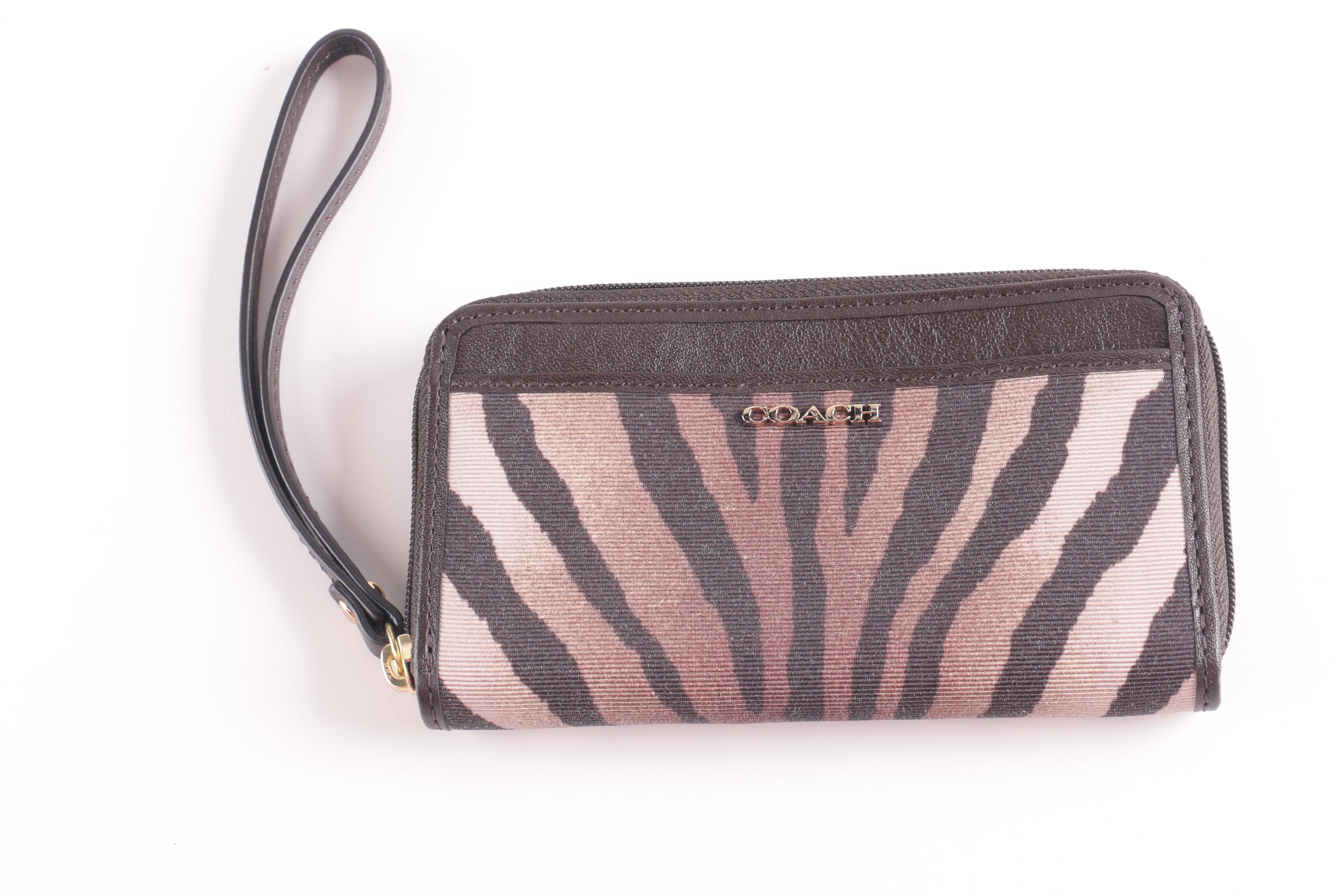 Collection of Coach Madison Brown Zebra Print Accessories