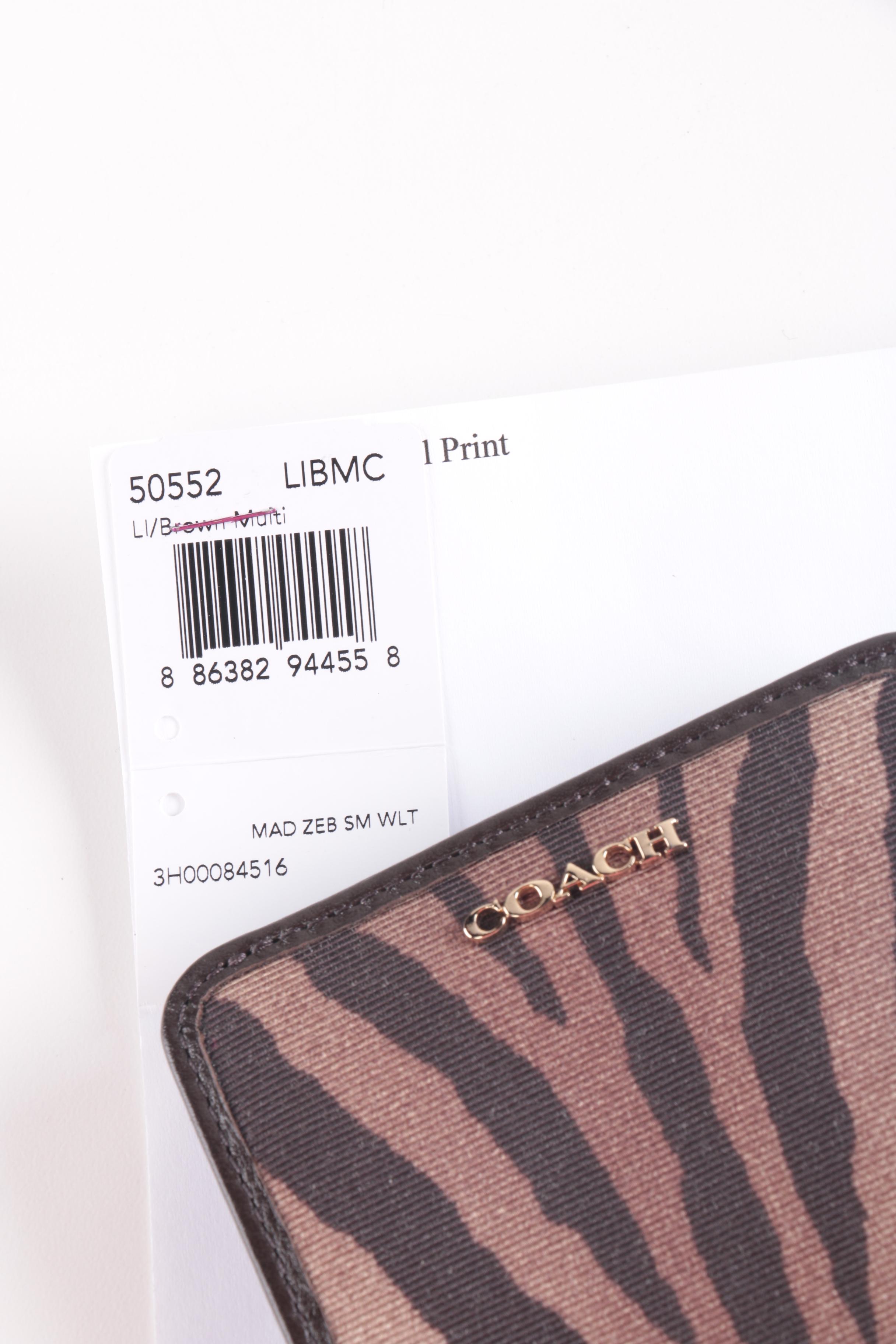 Collection of Coach Madison Brown Zebra Print Accessories
