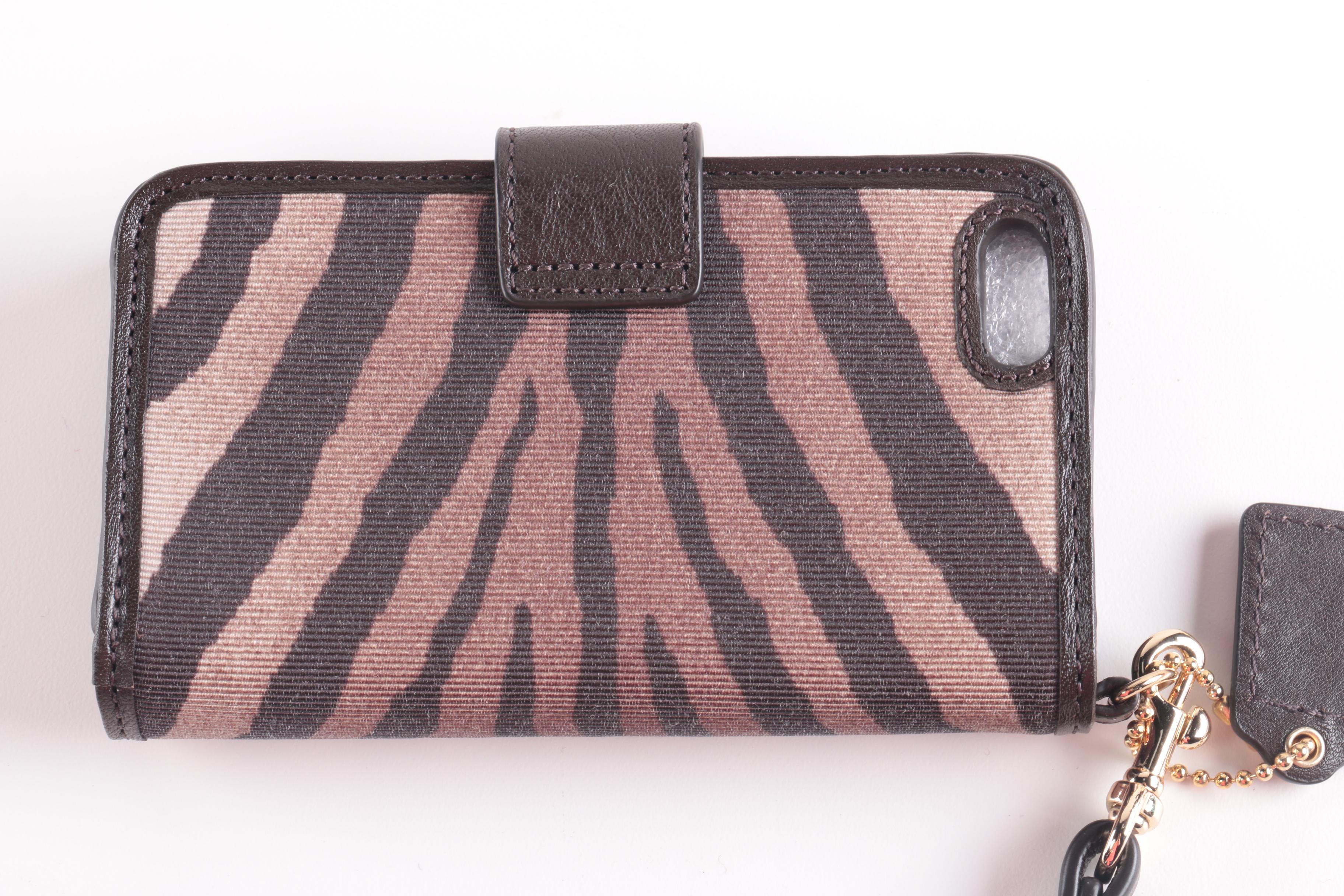 Collection of Coach Madison Brown Zebra Print Accessories