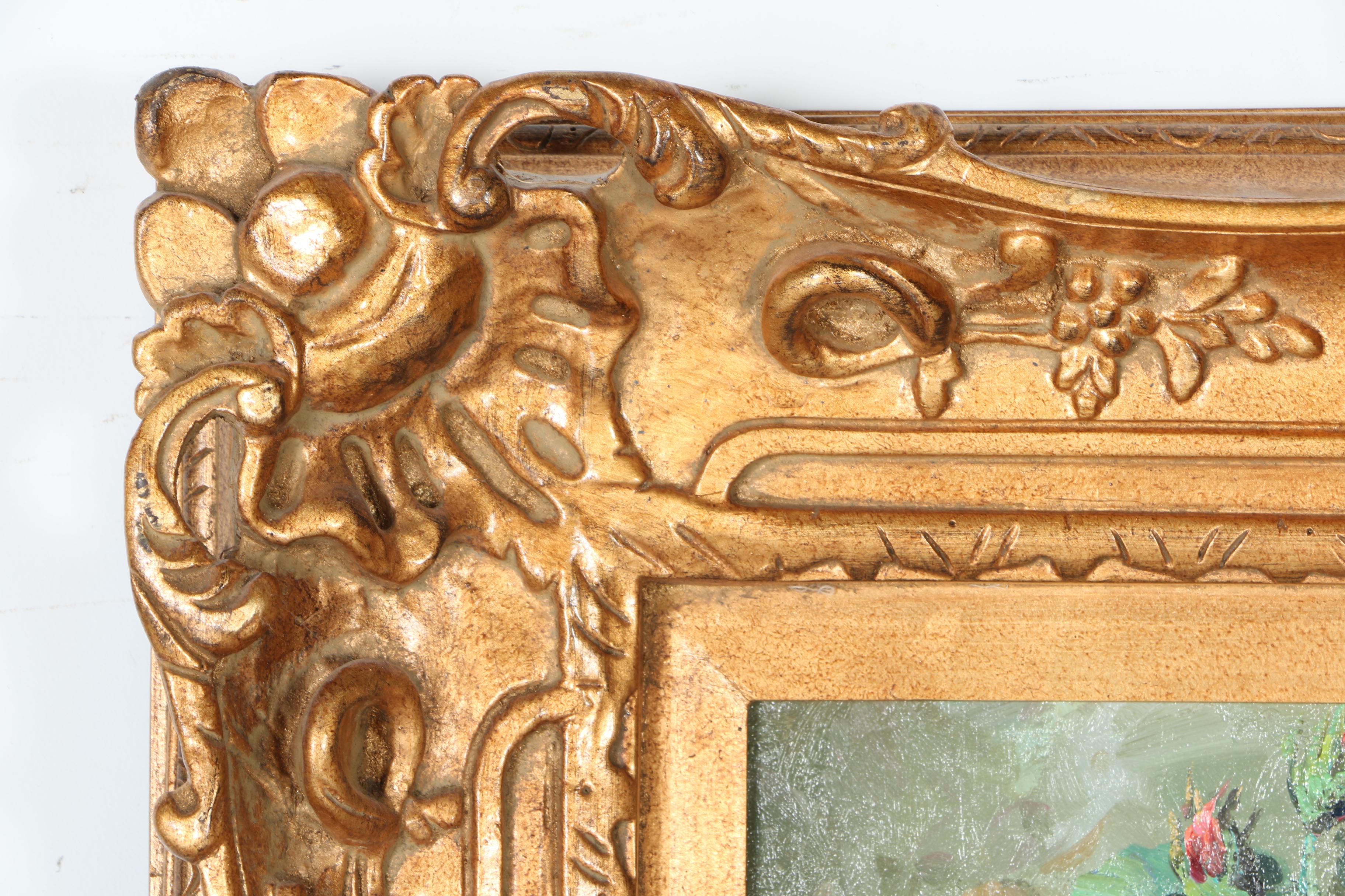 Oil Painting on Canvas of an Arrangement of Pink Roses