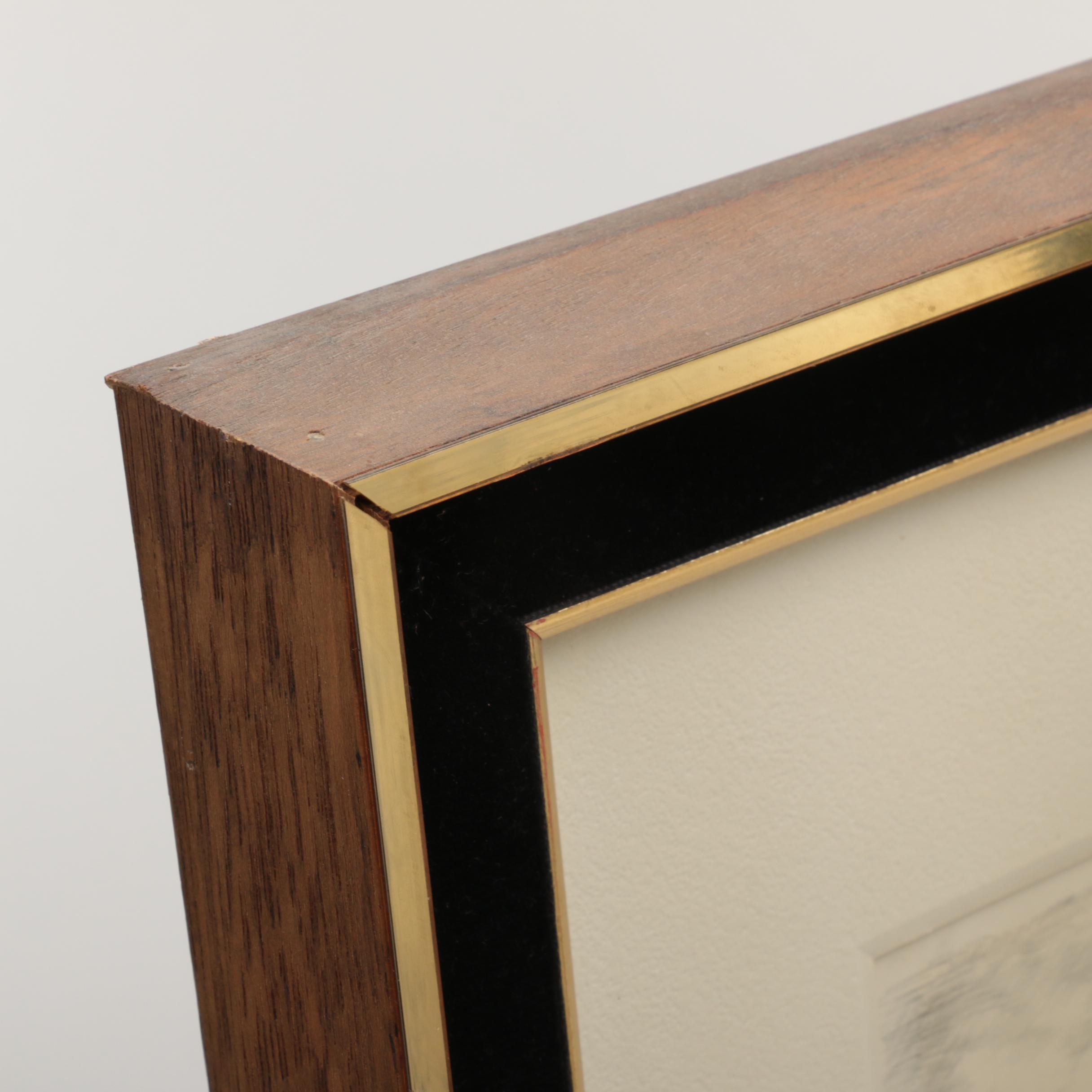 Pair of Signed Ink Drawings on Paper of Churches