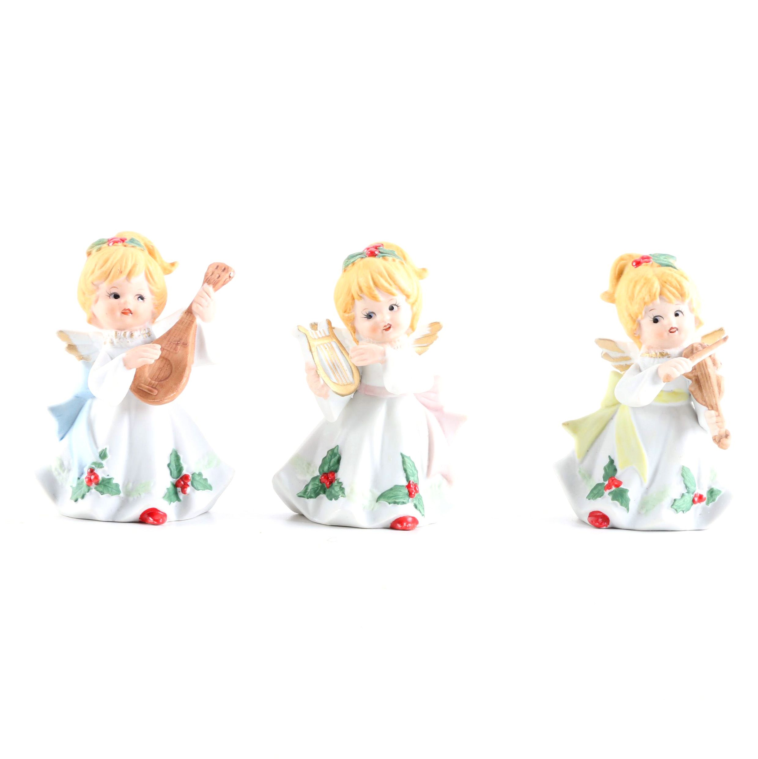 Homco Musician Angel Porcelain Figurines