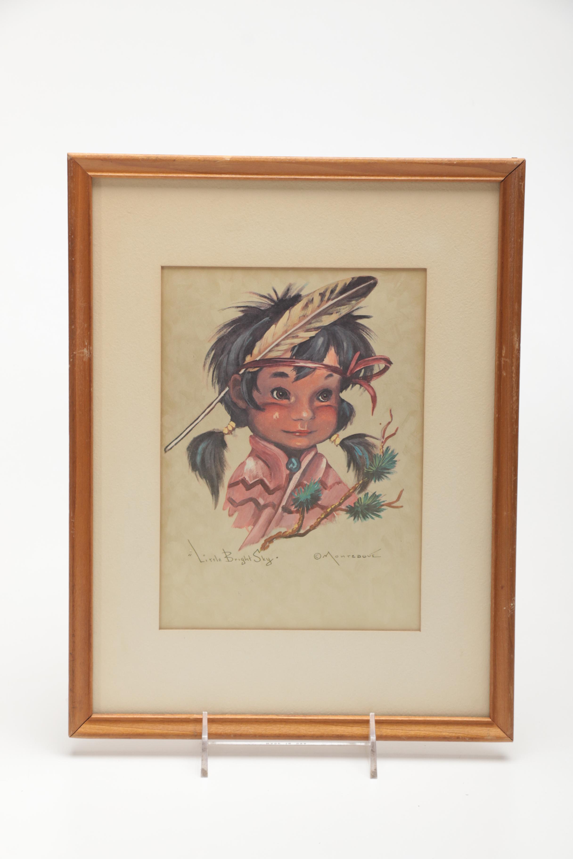 Pair of Monte Monteague Offset Lithographs on Paper