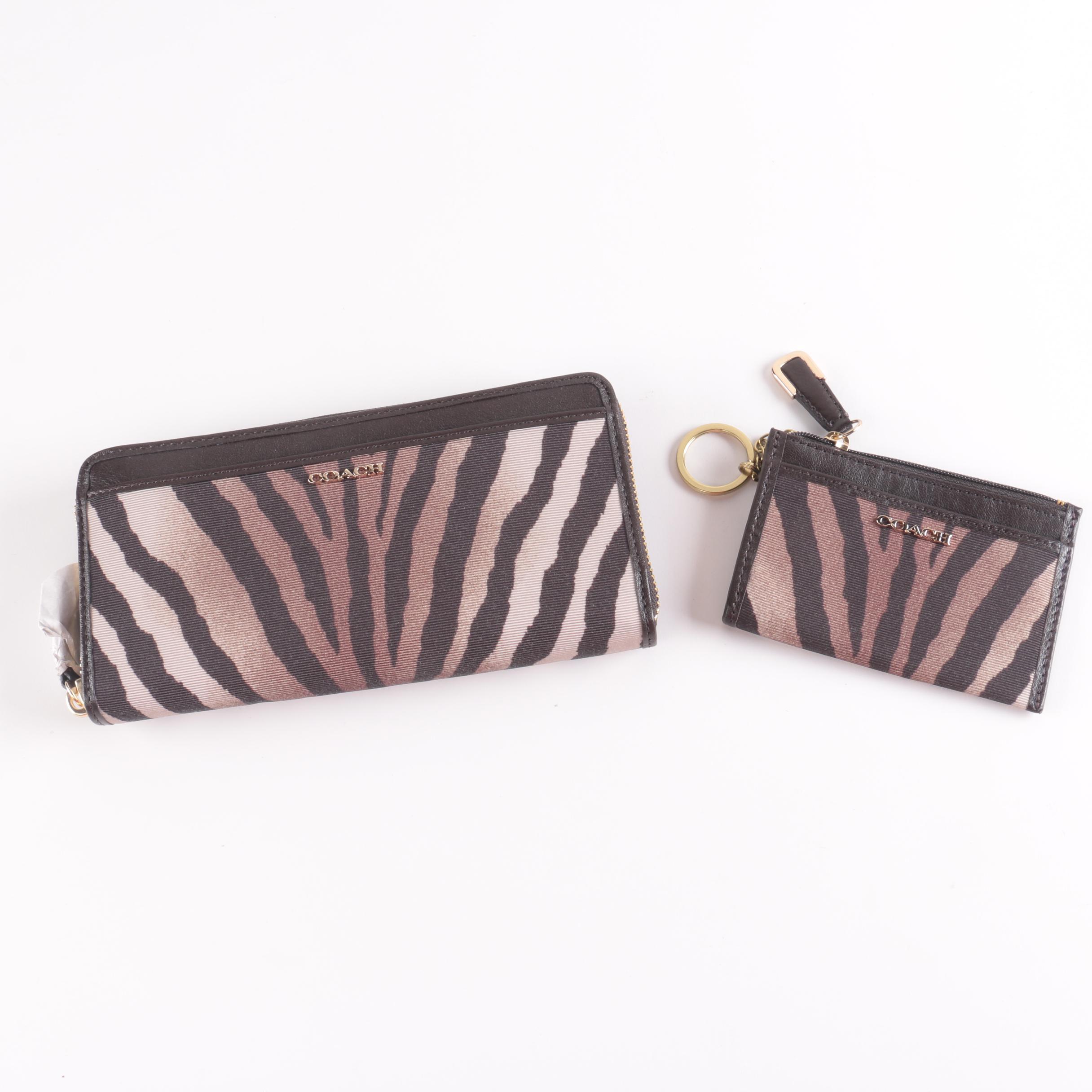 Coach Madison Zebra Wallet and Coin Purse