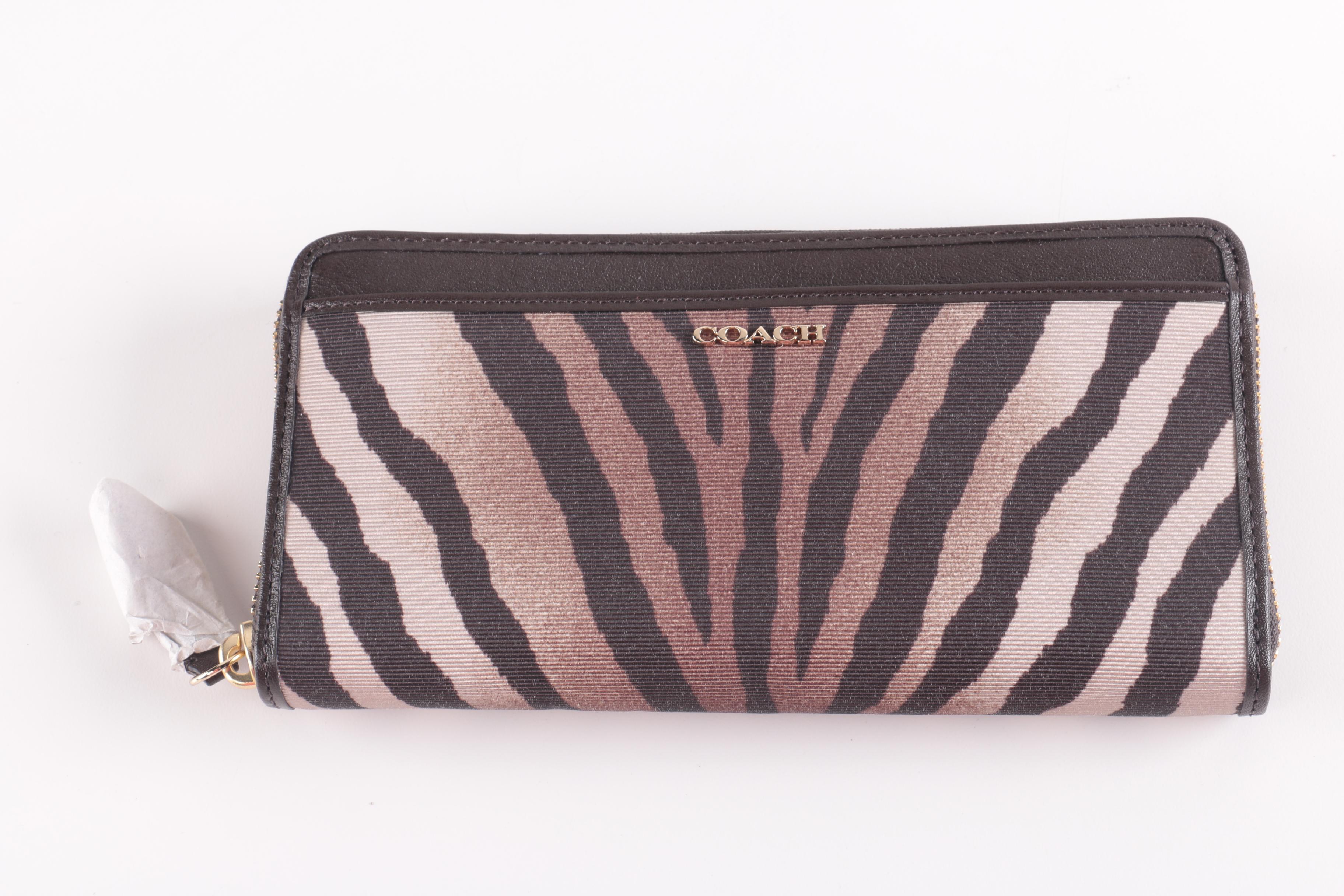 Coach Madison Zebra Wallet and Coin Purse