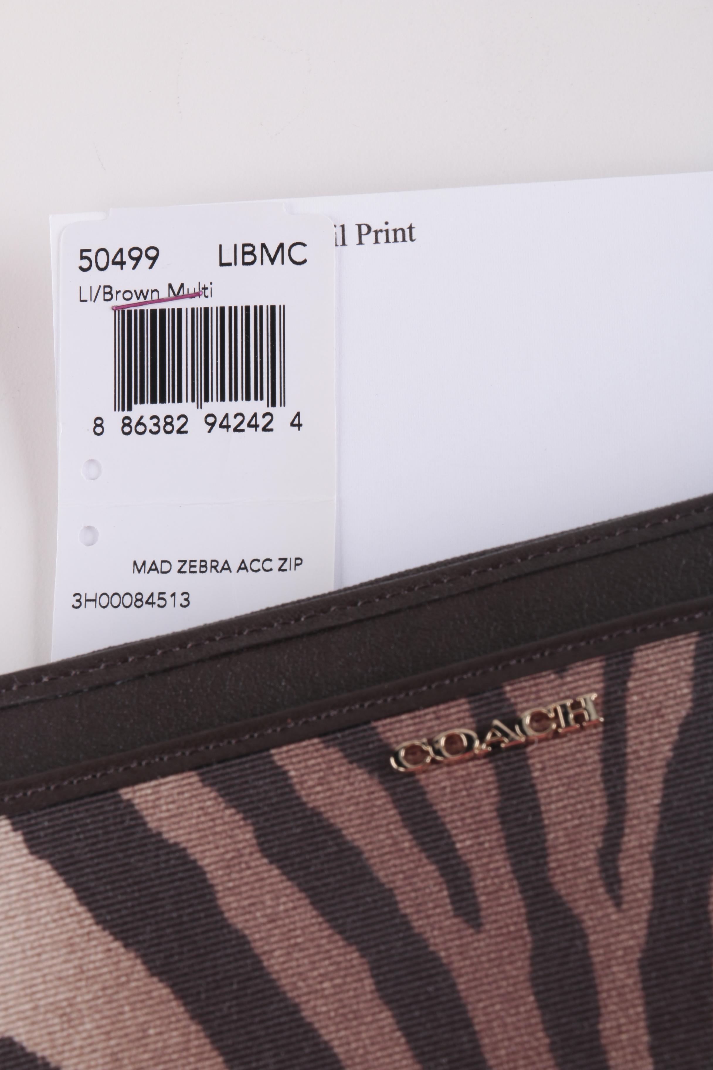 Coach Madison Zebra Wallet and Coin Purse