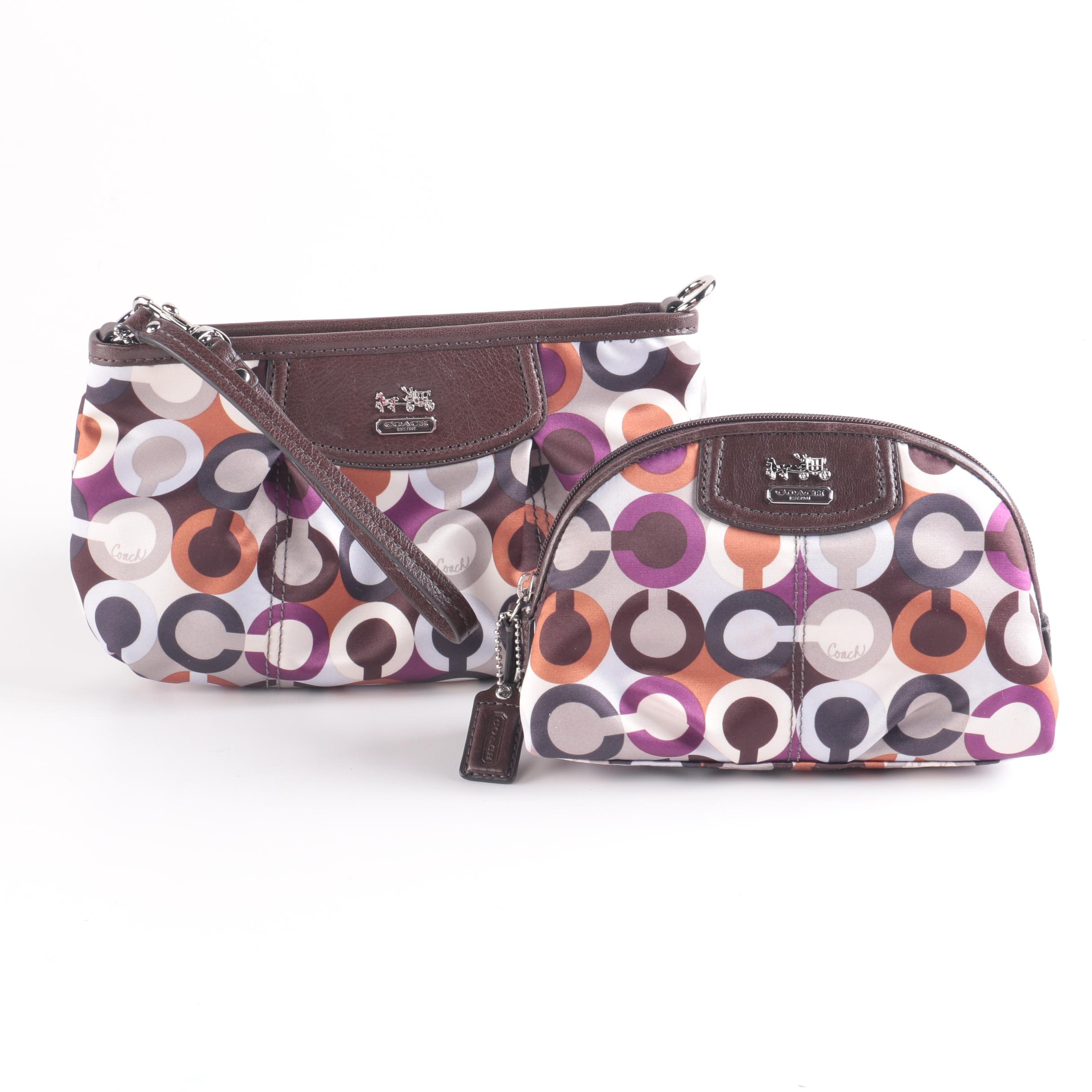 Coach Madison Graphic Op Art Large Wristlet and Cosmetic Case