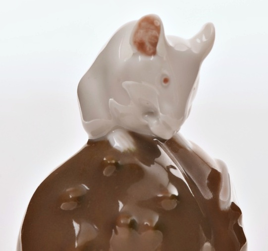 Pair of Vintage Royal Copenhagen Porcelain Mice. By Erik Nielsen