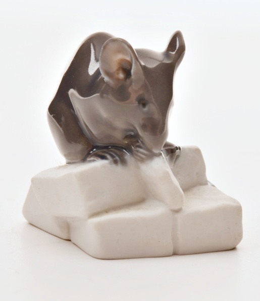 Pair of Vintage Royal Copenhagen Porcelain Mice. By Erik Nielsen