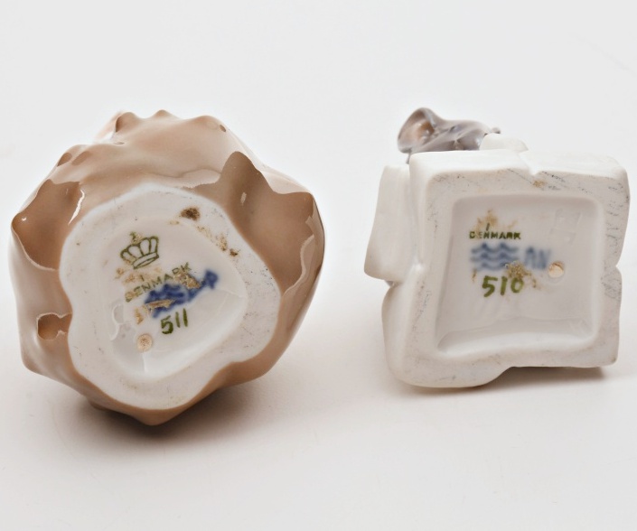 Pair of Vintage Royal Copenhagen Porcelain Mice. By Erik Nielsen