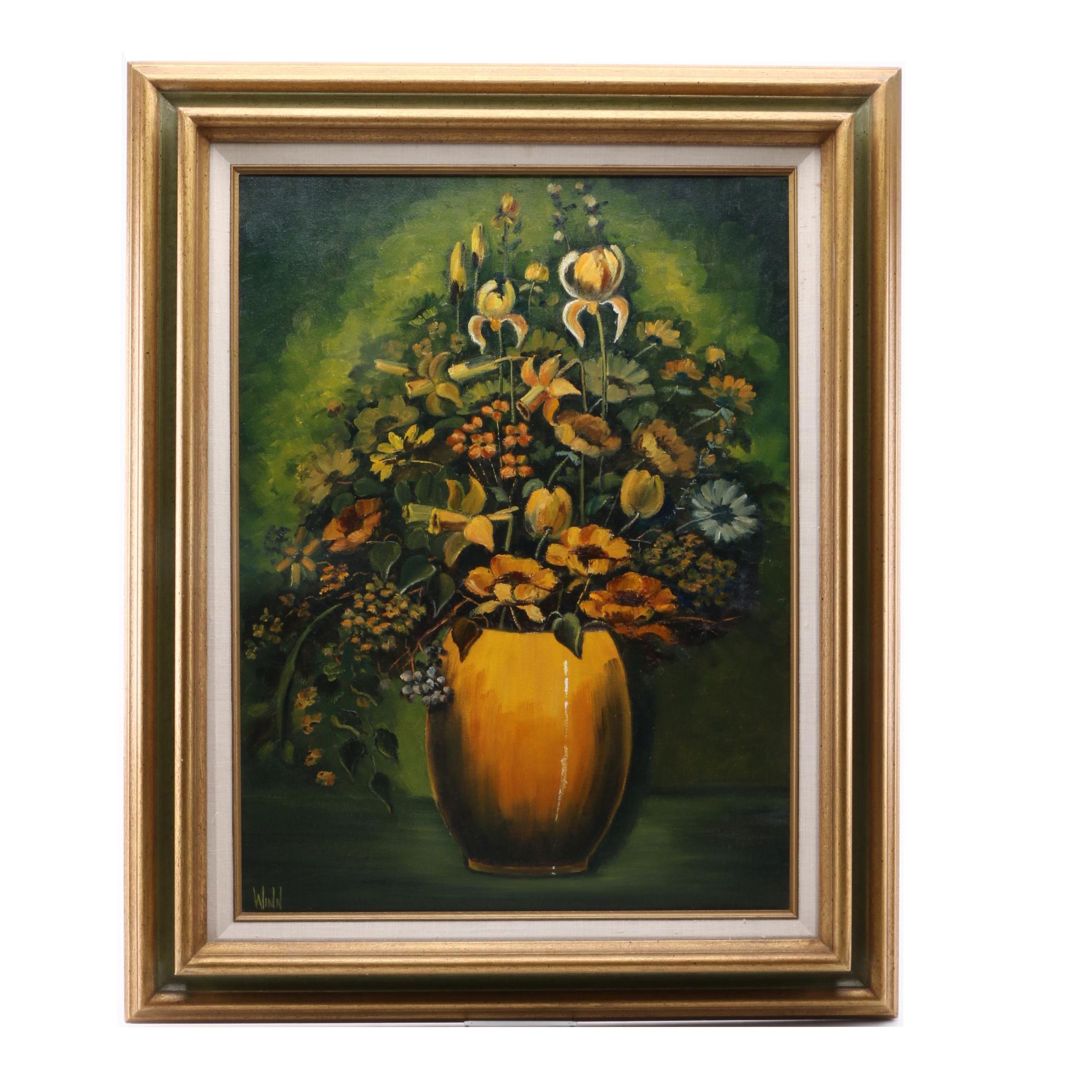 Maggie Winn Oil Painting on Canvas of a Floral Still Life