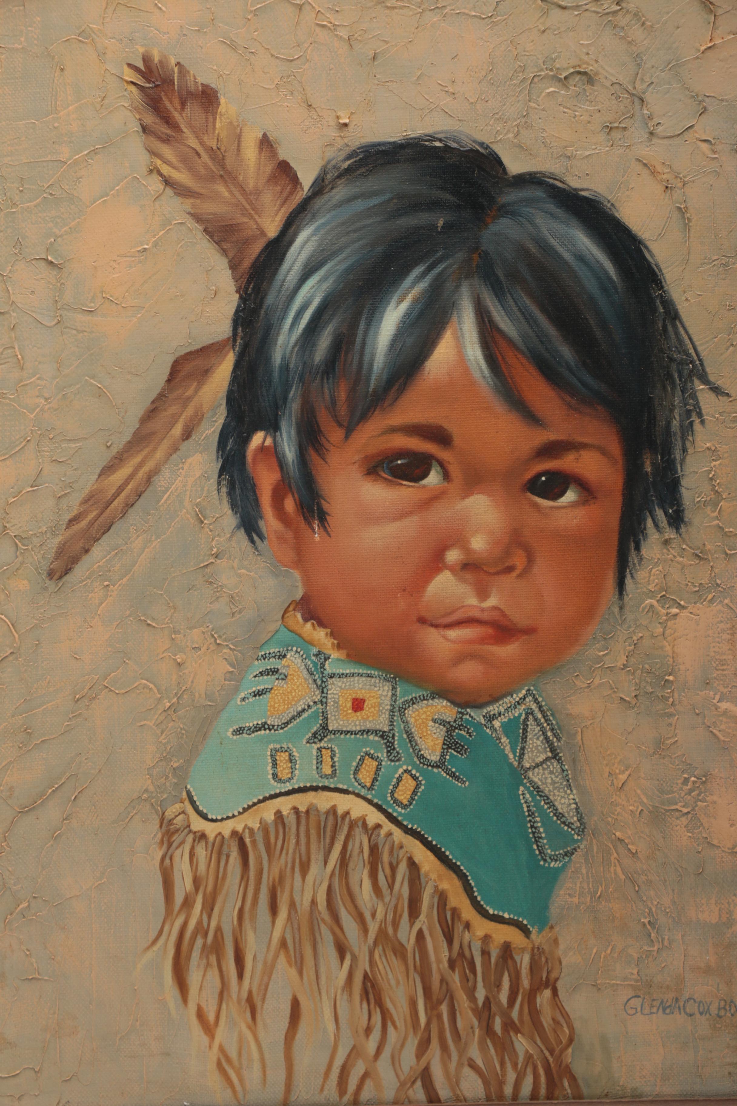 Glenda Cox Boone Oil Painting on Canvas Portrait of a Boy