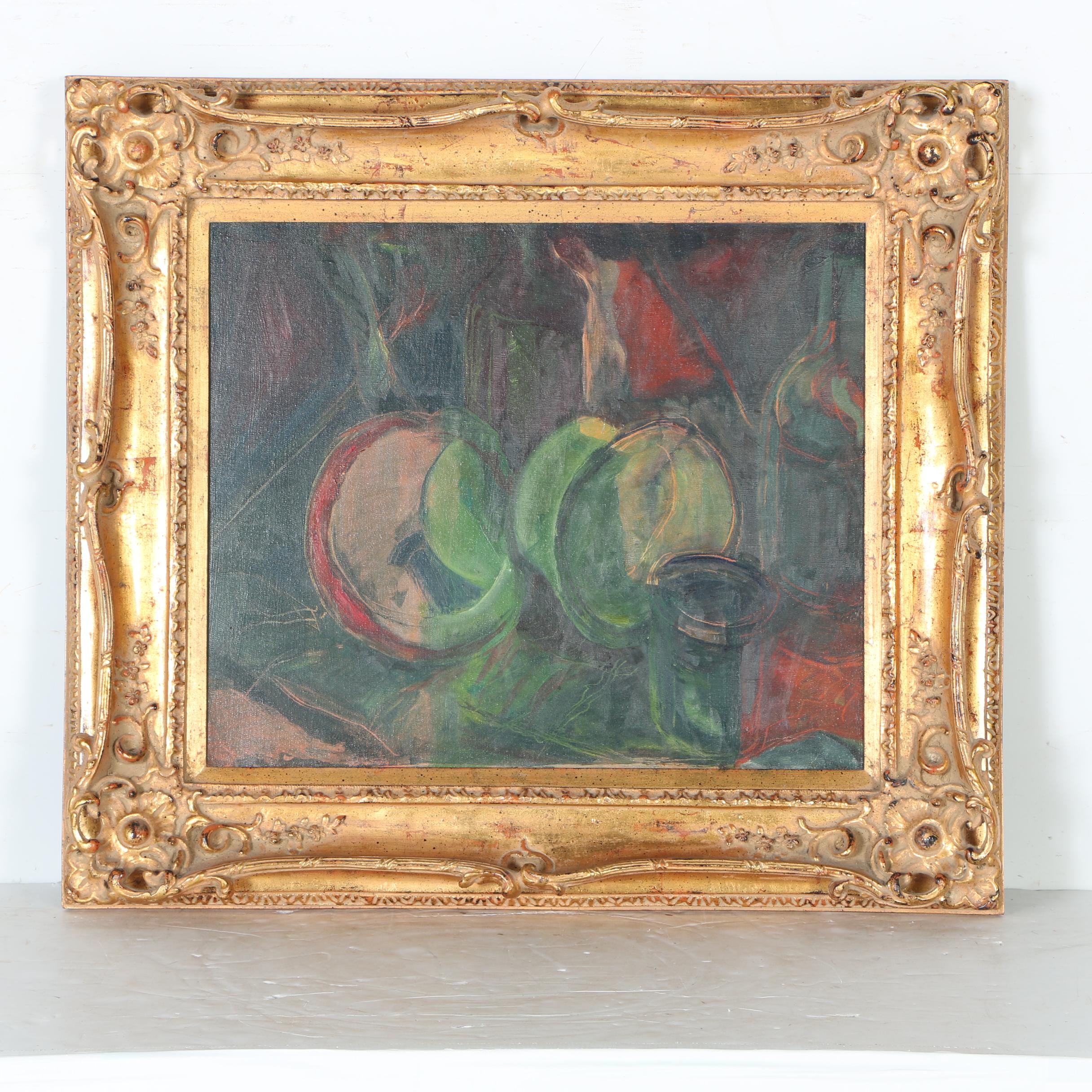 Oil Painting on Canvas of a Red and Green Still Life