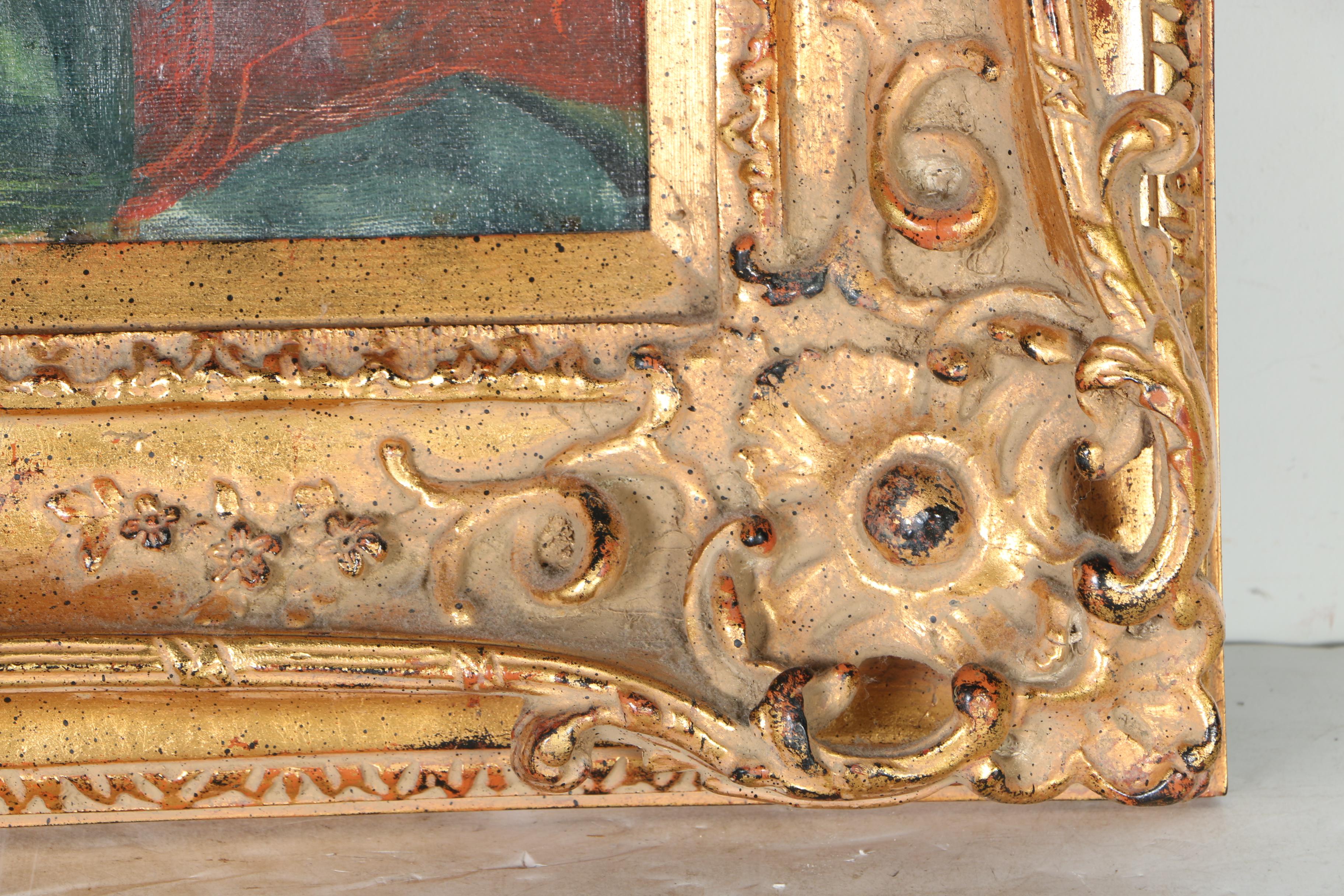 Oil Painting on Canvas of a Red and Green Still Life